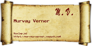 Murvay Verner névjegykártya